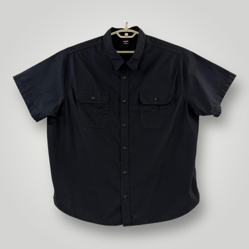 Brahma Black Button Up Shirt Mens 3XL Stretch Workwear Casual Short Sleeve